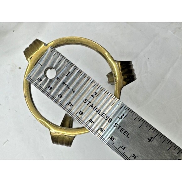 Set of 2 VTG Brass Stand Candle Holder Planter Sphere Holder Gold - Picture 5 of 7